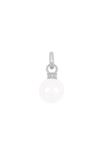 AMOR Charm für Damen, 925 Sterling Silber, Zirkonia synth., Muschelkernperle