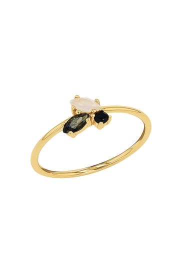 AMOR Ring für Damen, 925 Sterling Silber, Zirkonia synth., Glas