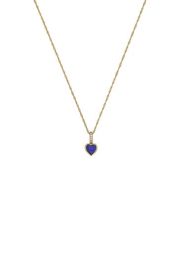 AMOR Halskette für Damen, Sterling Silber 925, Lapis und Zirkonia | Herz