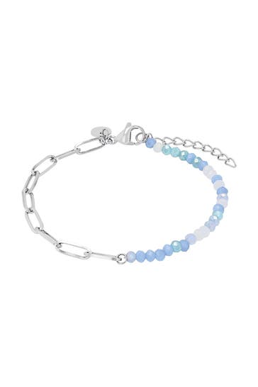 NOELANI Armband für Damen, Edelstahl, Glasperle Silber