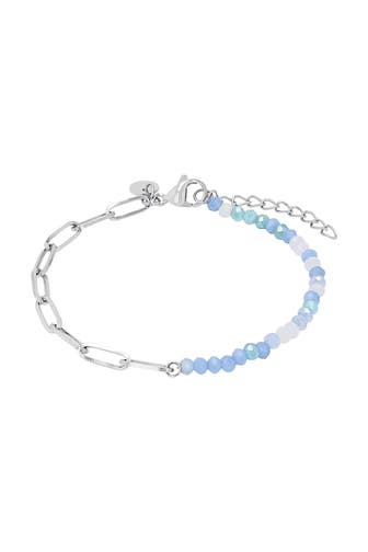 NOELANI Armband für Damen, Edelstahl, Glasperle Silber