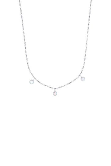 AMOR Kette mit Anhänger für Damen, Edelstahl, Zirkonia