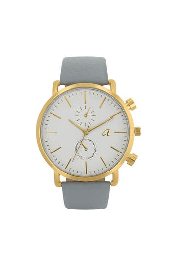 AMOR Quarzuhr für Damen und Herren, Unisex IP Silber | Apfelleder