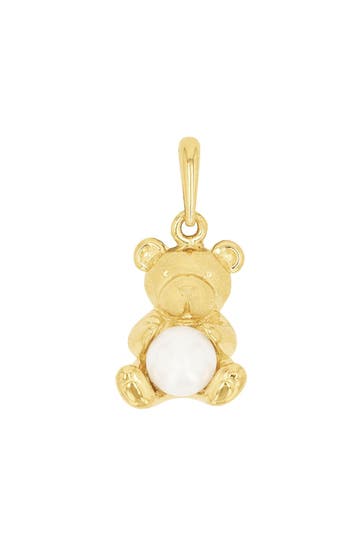 AMOR Motivanhänger für Damen, 925 Sterling Silber, Muschelkernperle | Bär