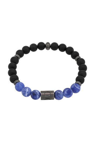 JOOP! Armband für Herren, Edelstahl, Dumortierit, Achat