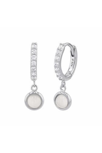 NOELANI Ohrringe für Damen, 925 Sterling Silber, Tigerauge, Zirkonia synth. Silber