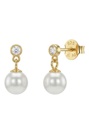 NOELANI Ohrstecker für Damen, Silber 925, Muschelkernperle, Zirkonia