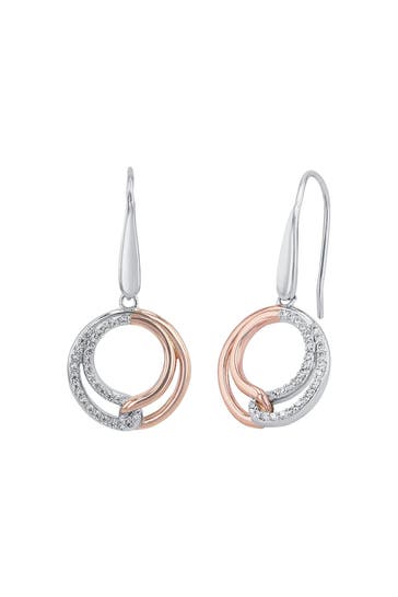 AMOR Ohrringe für Damen, 925 Sterling Silber, Zirkonia synth. Bicolor