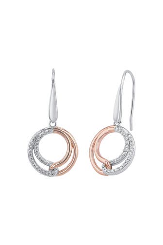 AMOR Ohrringe für Damen, 925 Sterling Silber, Zirkonia synth. Bicolor