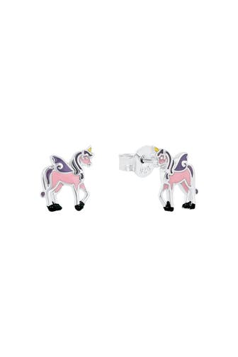 PRINZESSIN LILLIFEE Ohrstecker für Mädchen, 925 Sterling Silber | Einhorn