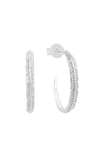 AMOR Creolen für Damen, 925 Sterling Silber | Feder