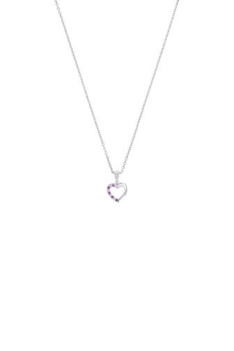 PRINZESSIN LILLIFEE Kette mit Anhänger für Mädchen, 925 Sterling Silber, Zirkonia synth. | Herz