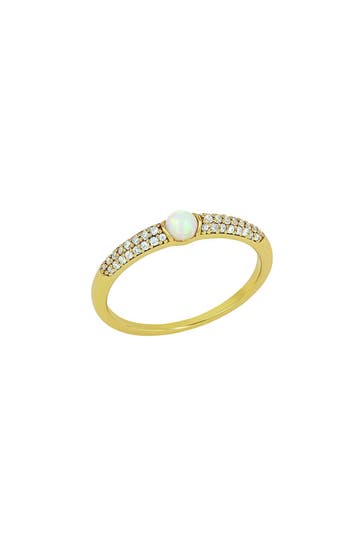 NOELANI Ring für Damen, Silber 925, Zirkonia und Schmuckstein Gold