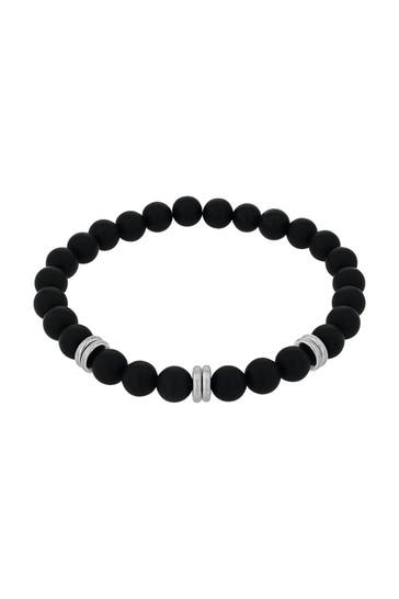 AMOR Armband für Herren, Edelstahl, Achat