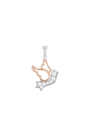 AMOR Motivanhänger für Damen, 925 Sterling Silber, Zirkonia synth. | Taube