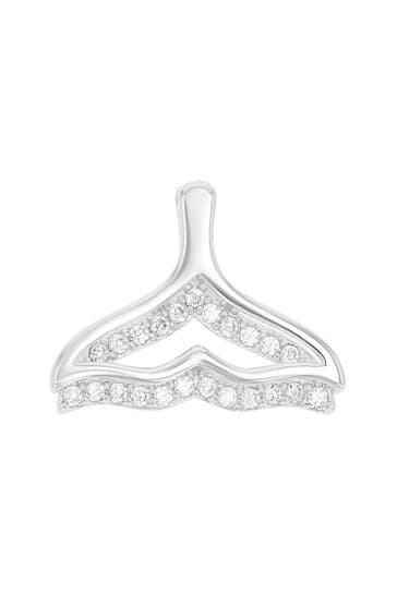 AMOR Motivanhänger für Damen, 925 Sterling Silber, Zirkonia synth. | Flosse