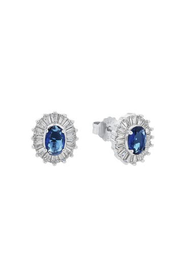 AMOR Ohrstecker für Damen, 925 Sterling Silber, Zirkonia synth., Glas