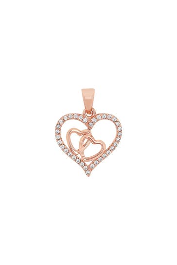 AMOR Motivanhänger für Damen, 925 Sterling Silber, Zirkonia synth. | Herz