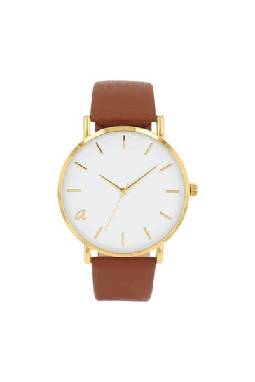 AMOR Quarzuhr für Damen und Herren, Unisex IP | Apfelleder