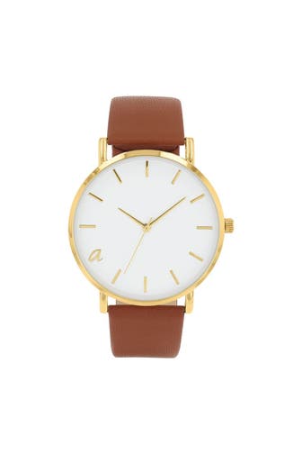 AMOR Quarzuhr für Damen und Herren, Unisex IP | Apfelleder