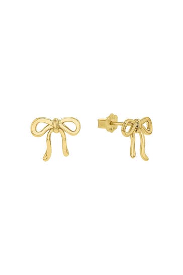 AMOR Ohrringe für Damen, 925 Sterling Silber | Schleife gold