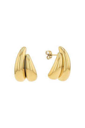AMOR Ohrringe für Damen, Edelstahl gold