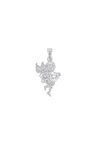 AMOR Motivanhänger für Damen, 925 Sterling Silber, Zirkonia synth. | Engel