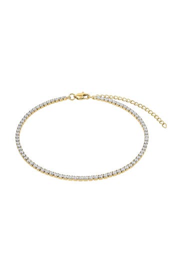 NOELANI Fußkette für Damen, Edelstahl, Zirkonia