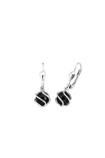 AMOR Ohrringe für Damen, 925 Sterling Silber, Onyx Schwarz