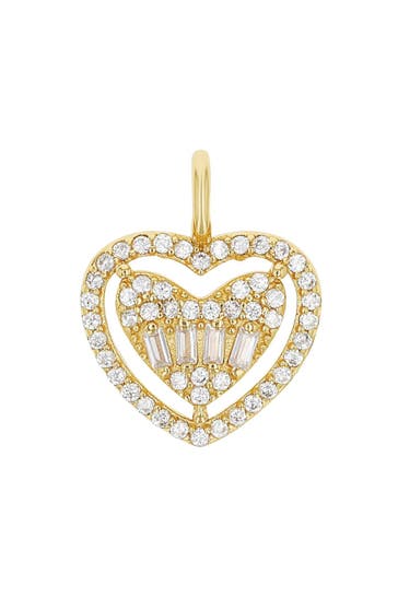 AMOR Motivanhänger für Damen, 925 Sterling Silber, Zirkonia synth. | Herz
