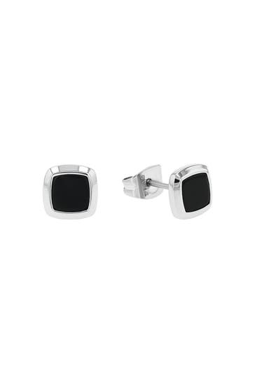 AMOR Ohrstecker für Herren, Edelstahl, Achat