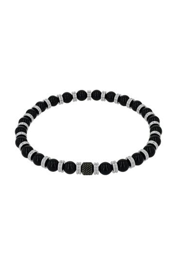 AMOR Armband für Herren, Edelstahl, Achat