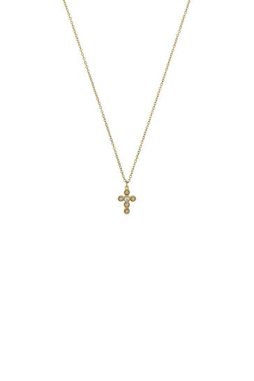 NOELANI Kette für Damen, Silber 925, Zirkonia und Schmuckstein | Kreuz Gold