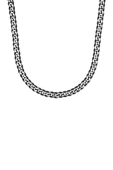 AMOR Kette für Damen und Herren, Unisex, Edelstahl Schwarz
