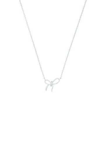 AMOR Kette für Damen, 925 Sterling Silber, Zirkonia synth. | Schleife Silber