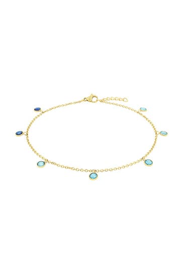 AMOR Fußkette für Damen, Edelstahl, Zirkonia synth.