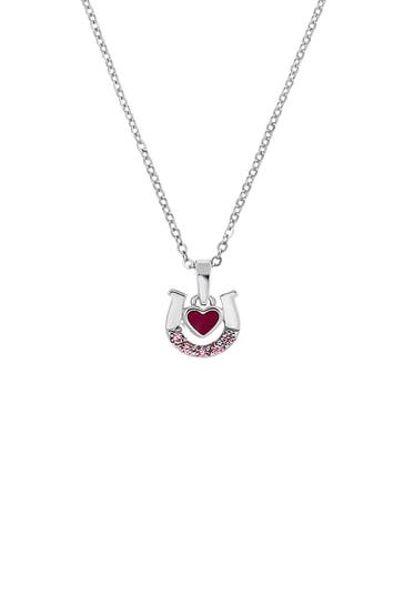 AMOR Kette mit Anhänger für Mädchen, 925 Sterling Silber, Zirkonia synth. | Hufeisen