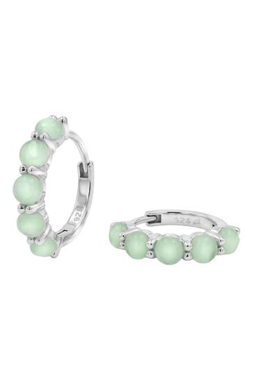 NOELANI Creolen für Damen, Silber 925, Katzenauge