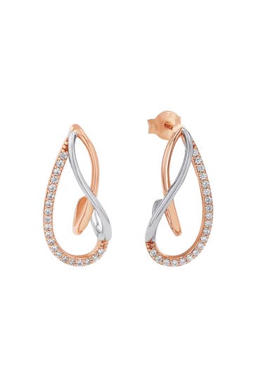 AMOR Ohrringe für Damen, 925 Sterling Silber, Zirkonia synth. Bicolor