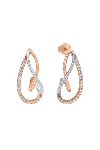 AMOR Ohrringe für Damen, 925 Sterling Silber, Zirkonia synth. Bicolor
