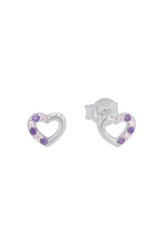 PRINZESSIN LILLIFEE Ohrstecker für Mädchen, 925 Sterling Silber, Zirkonia synth. | Herz