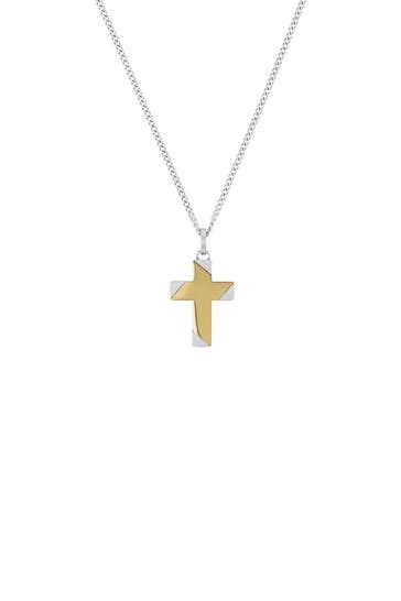 AMOR Kette mit Anhänger für Herren, Edelstahl | Kreuz
