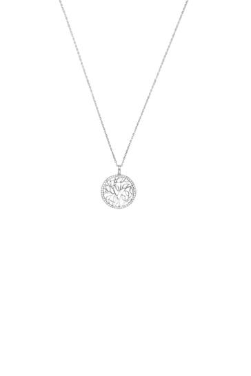 AMOR Kette mit Anhänger für Damen, 925 Sterling Silber, Zirkonia synth. | Blatt