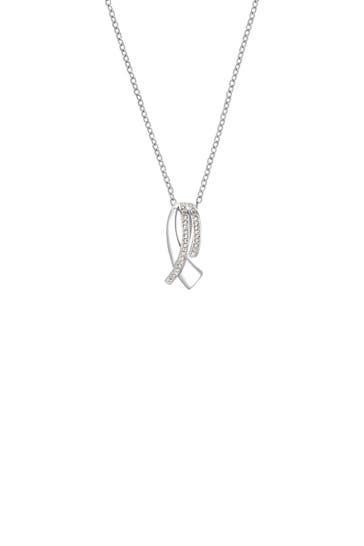 AMOR Kette mit Anhänger für Damen, Edelstahl, Kristallglas