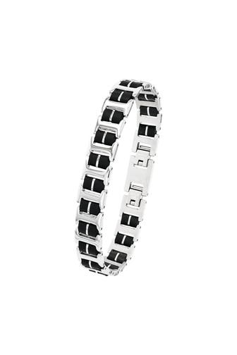 AMOR Armband für Herren, Edelstahl Schwarz