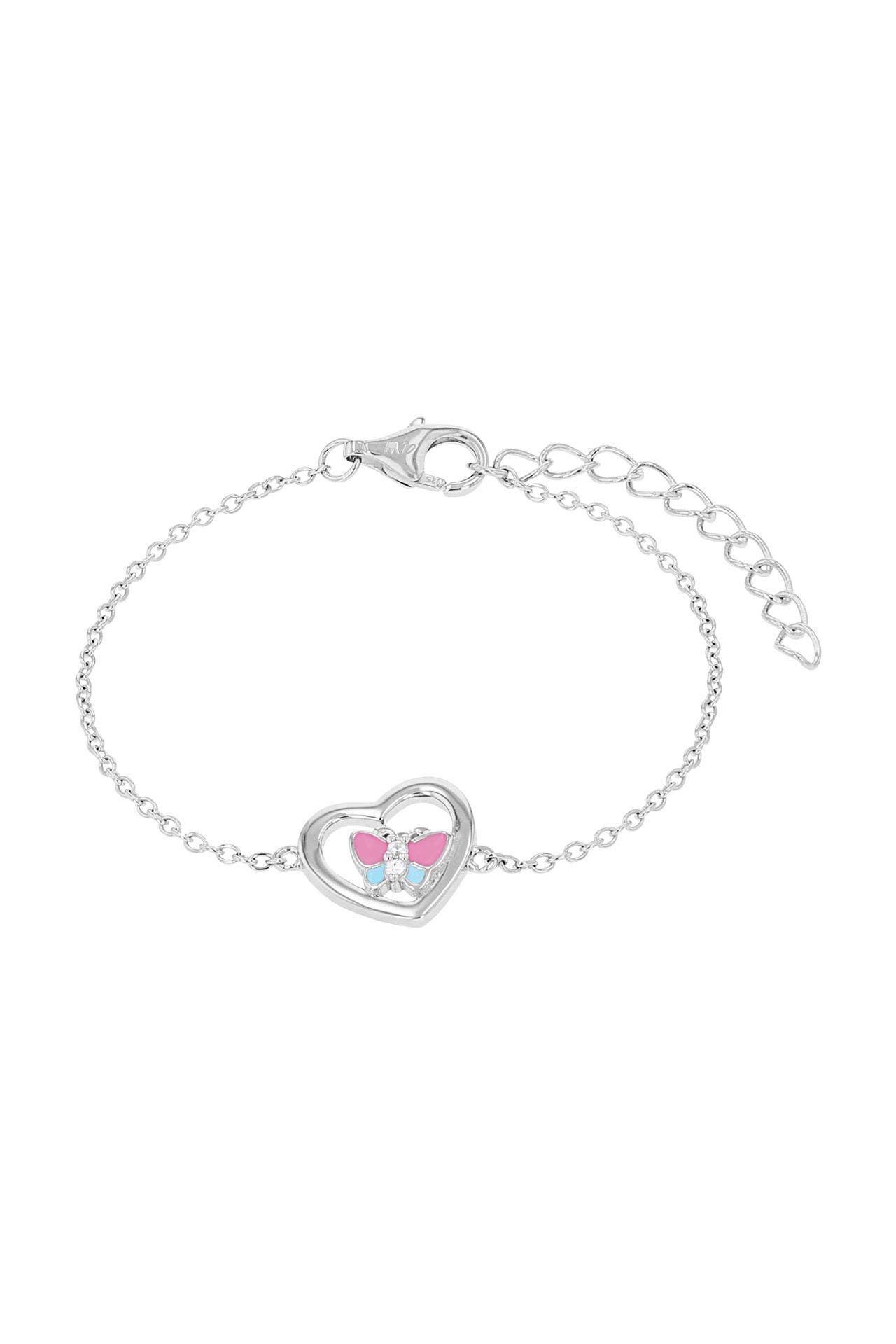 PRINZESSIN LILLIFEE Armband für Mädchen, 925 Sterling Silber, Zirkonia synth. | Herz/Schmetterling, Bild 1