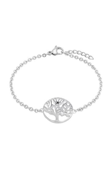 AMOR Armband für Damen, Edelstahl | Lebensbaum Silber