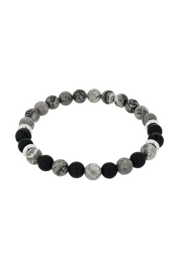 AMOR Armband für Herren, Edelstahl, Jaspis, Achat