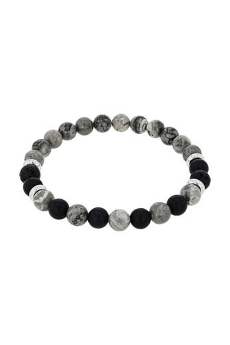 AMOR Armband für Herren, Edelstahl, Jaspis, Achat