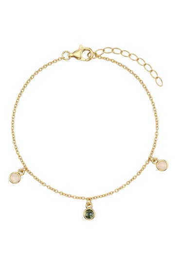 NOELANI Armband für Damen, Silber 925, Achat und Jade gold